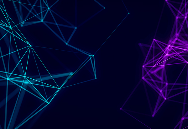 Image of a network, dark purple and blue. 