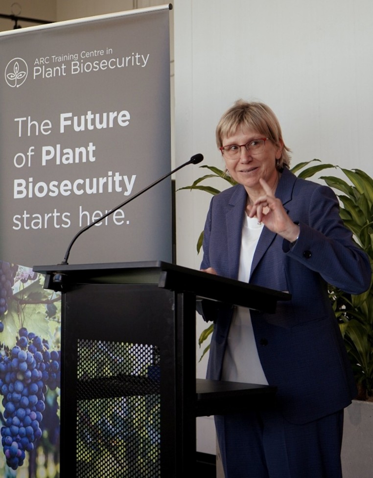 ARC CEO Professor Ute Roessner at the launch of the ARC Training Centre in Plant Biosecurity.