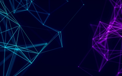 Image of a network, dark purple and blue. 