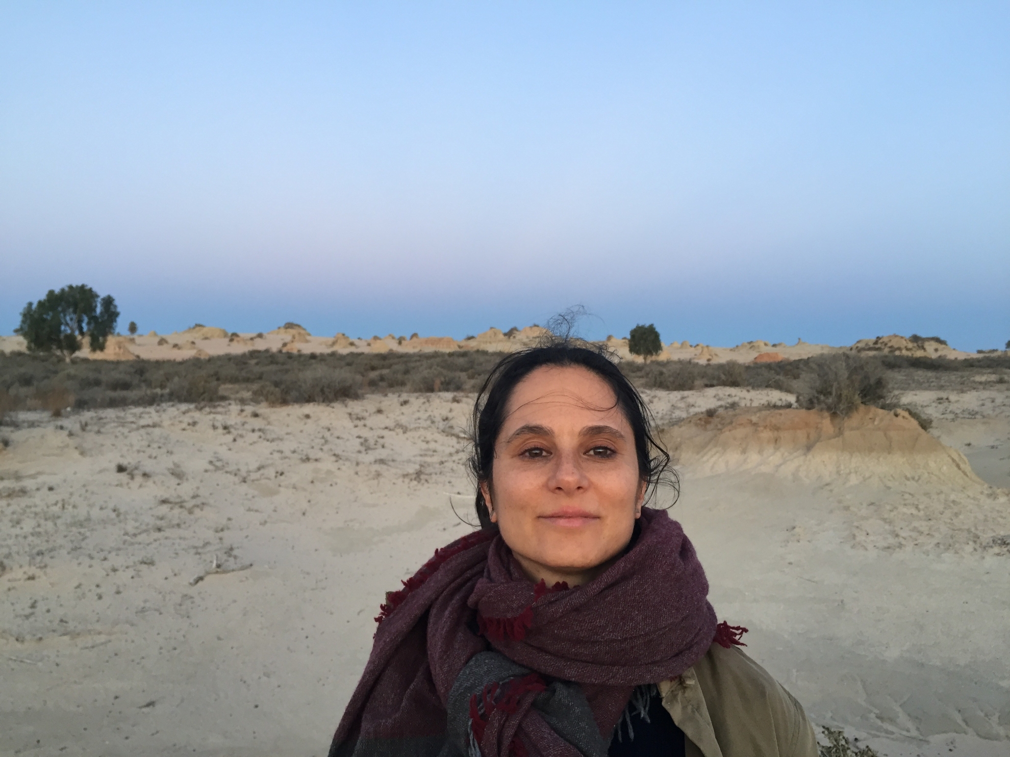 Dr Andreia Pinto Correia at Lake Mungo Dr Andreia Pinto Correia at Lake Mungo