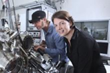 Image caption: Michelle Simmons and Bent Webber at the ARC Centre for Quantum Computation and Communication Technology.