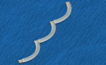 The researchers say theirs is the first design that places a windbreak on top of a floating breakwater structure. The researchers say theirs is the first design that places a windbreak on top of a floating breakwater structure.
