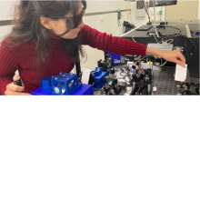 PhD student Elham Gholizadeh working in the Molecular Photonics Laboratories at UNSW Sydney. Credit: UNSW/Exciton Science. PhD student Elham Gholizadeh working in the Molecular Photonics Laboratories at UNSW Sydney. Credit: UNSW/Exciton Science.