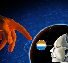 Probing the reality of observations made by an artificial quantum intelligence. Artwork by Anthony Dunnigan. Probing the reality of observations made by an artificial quantum intelligence. Artwork by Anthony Dunnigan.