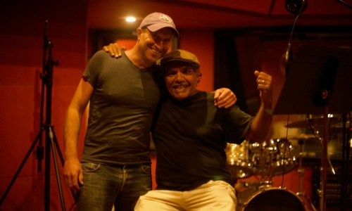  Director and ARC DECRA recipient Associate Professor Tom  Murray with actor Balang Tom E. Lewis in 2018. Credit: Tarpaulin  Productions