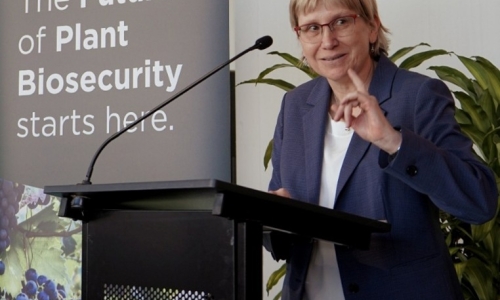 ARC CEO Professor Ute Roessner at the launch of the ARC Training Centre in Plant Biosecurity.