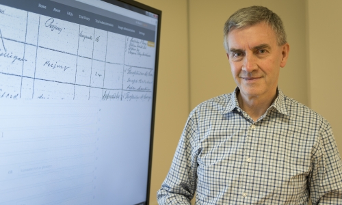 Professor Mark Finnane working with data from the Prosecution Project