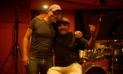  Director and ARC DECRA recipient Associate Professor Tom  Murray with actor Balang Tom E. Lewis in 2018. Credit: Tarpaulin  Productions