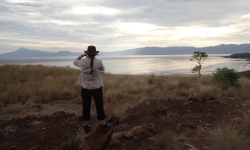 Dr Kealy in the field. Credit: ANU media.