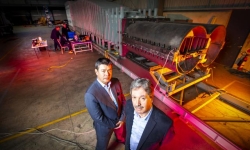 rofessor Brian Uy, The University of Sydney, and Professor Alex Remennikov, University of Wollongong, beside the new LIEF-funded blast simulator.