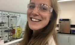 Dr Charlotte Franck at the School of Chemistry. Credit: The University of Sydney.