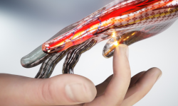 A concept image of electronic skin that can sense touch, pain, and heat. A concept image of electronic skin that can sense touch, pain, and heat.