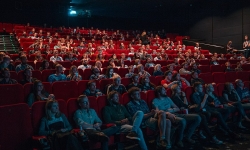 People at movie theater People at movie theater