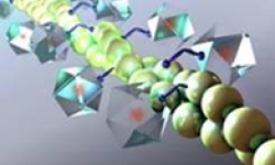Image: Nanomaterials composed of tiny diamonds and rubies can be used to light up and image a long chain of proteins.
