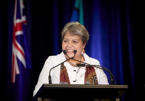 Associate Professor Linda Ford presenting the 2019 Charles Perkins Oration.