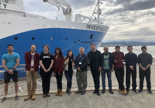 The research team after their return to Hobart. Credit: Professor Hrvoje Tkalčić