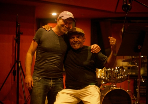  Director and ARC DECRA recipient Associate Professor Tom  Murray with actor Balang Tom E. Lewis in 2018. Credit: Tarpaulin  Productions