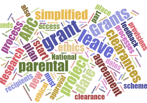 Wordcloud simplifying grants management Wordcloud simplifying grants management