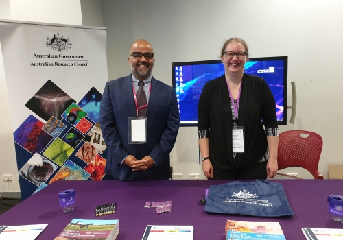 ARC staff at trade booth at AIATSIS conference 2019 ARC staff at trade booth at AIATSIS conference 2019
