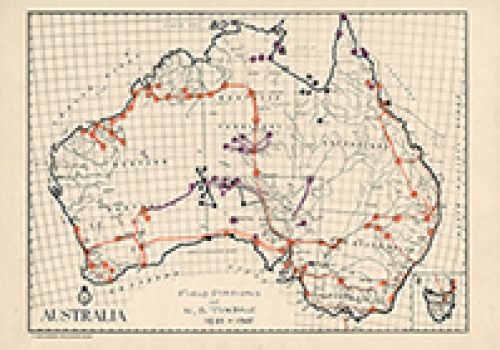 Image: Map of field stations visited from 1921 to 1965