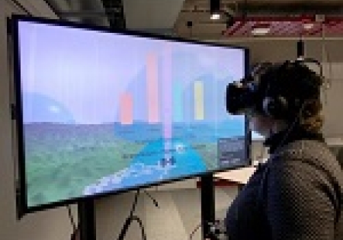 Image: The PARADISEC virtual reality system on display at University of Melbourne.