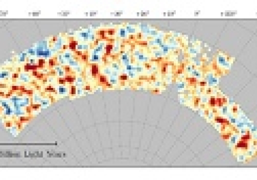 Map of dark matter made from gravitational lensing measurements of 26 million galaxies in the Dark Energy Survey Map of dark matter made from gravitational lensing measurements of 26 million galaxies in the Dark Energy Survey