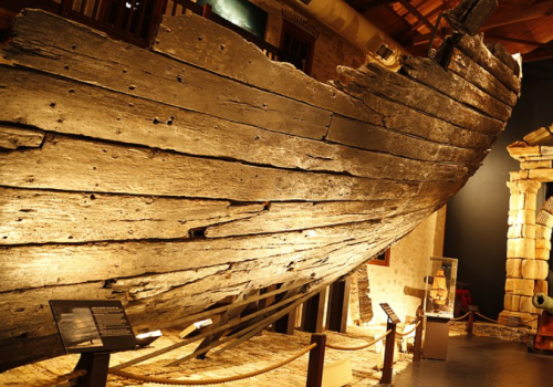 The stern section of the Batavia hull housed in the Shipwreck Galleries in Fremantle, Western Australia The stern section of the Batavia hull housed in the Shipwreck Galleries in Fremantle, Western Australia