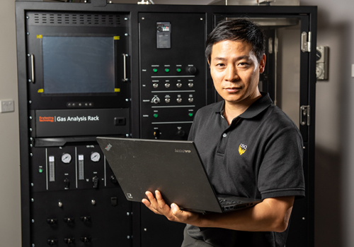 Professor Pingan Song leads a research project developing a lava-inspired fire retardant coating Professor Pingan Song leads a research project developing a lava-inspired fire retardant coating