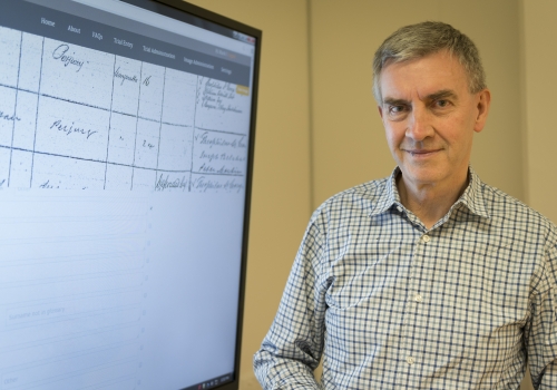 Professor Mark Finnane working with data from the Prosecution Project Professor Mark Finnane working with data from the Prosecution Project
