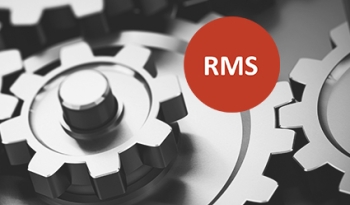 grey scale cog with Research Management System logo