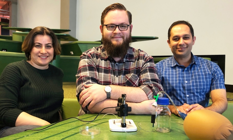 The three researchers who designed the pump