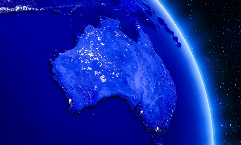 Image of the Australian continent from above 