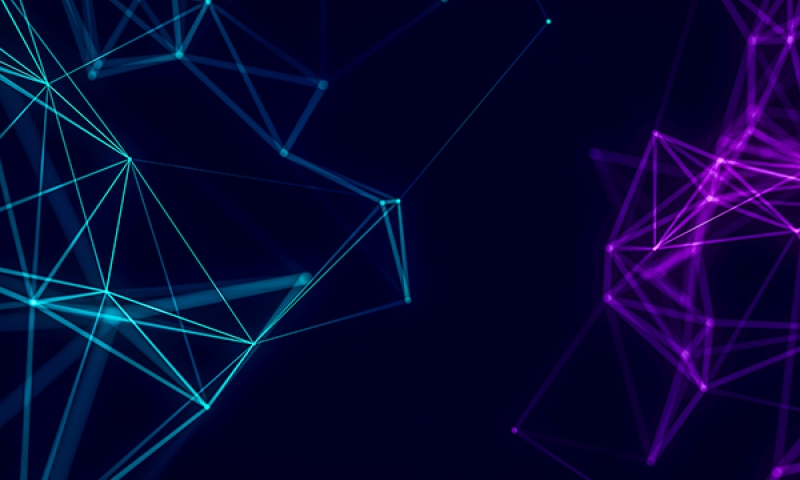 Image of a network, dark purple and blue. 