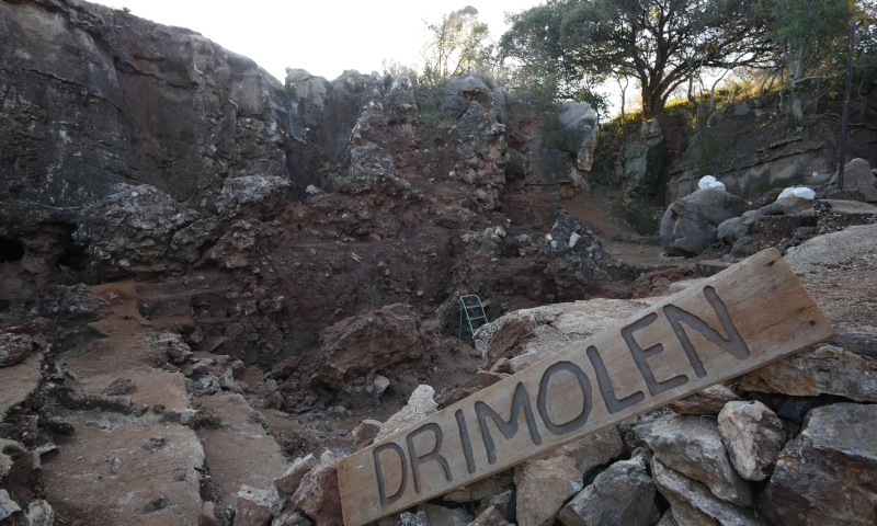 The deroofed Drimolen Palaeocave deposits in South Africa from which flowstones were dated. In South Africa, such caves have yielded the remains of our early ancestors between 3.1 and 1.3 million years ago.
